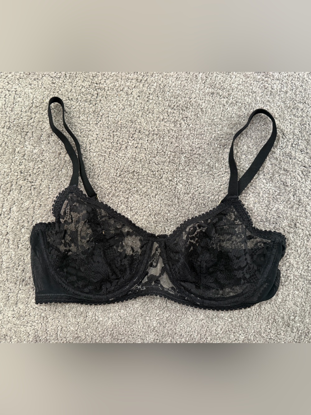 Natori Black Lace Strapless Balconette Bra